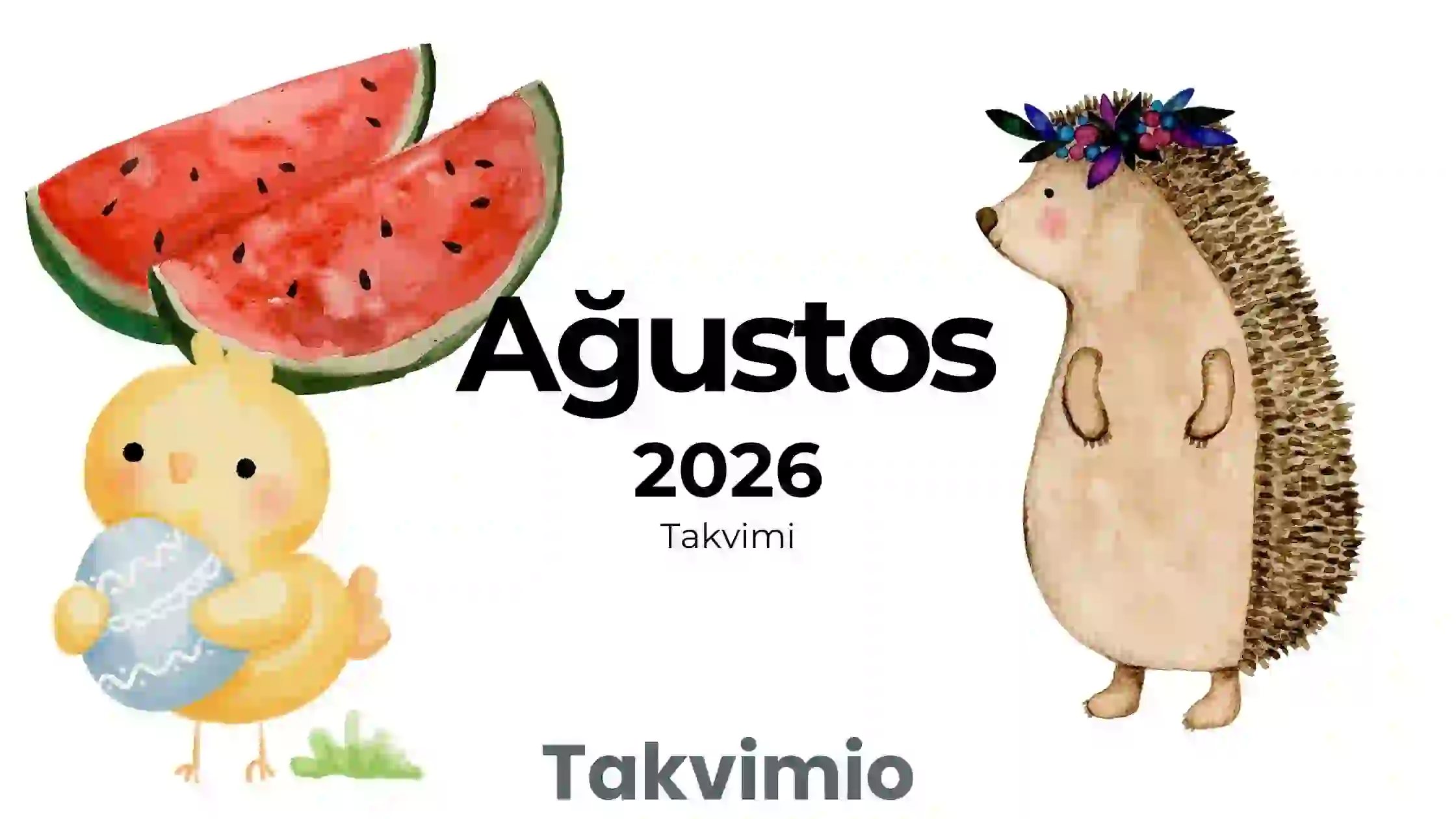 Ağustos 2026 Takvimi - Takvimio